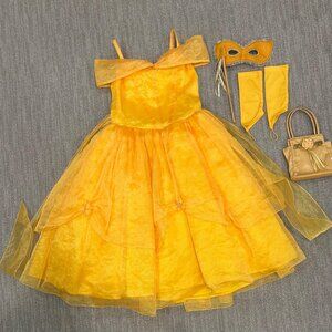 Belle / Yellow Gold Princess Dress with Accessories Kids 4-6 years old